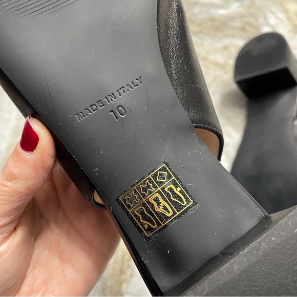 Everlane The Editor Slingback Heel Black Leather Size 10 - Picture 2 of 9